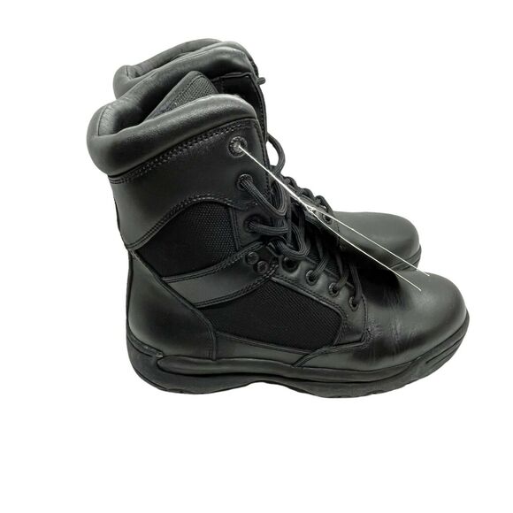 Rocky Combat Boots Mens 2065 Black Leather Lace Up Round Toe Mid Calf Size 7W
